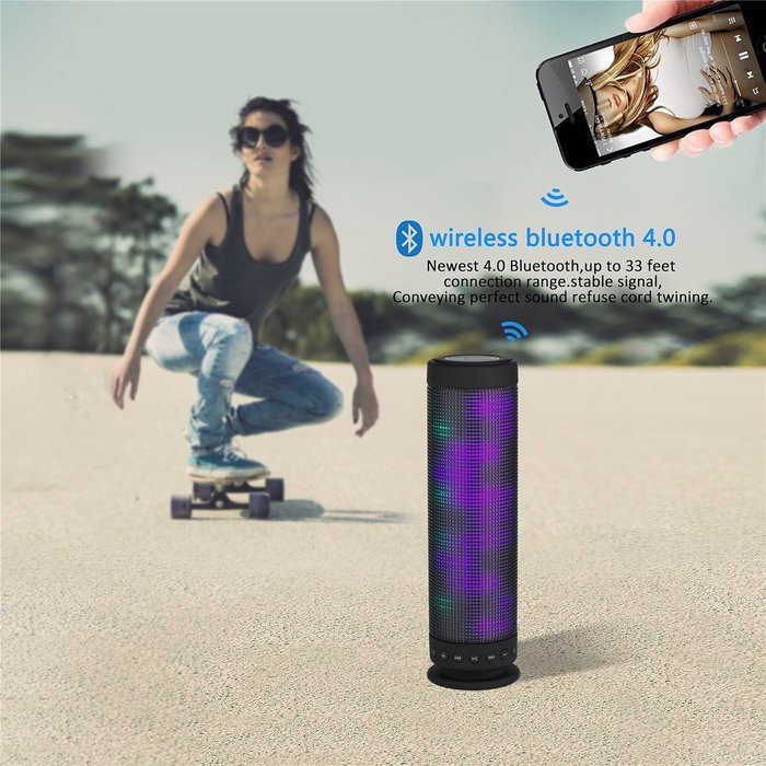 Taotuo Wireless Bluetooth 4.0 LED Speaker Portable MP3 Player Audio Amplifier Support TF Card With Dazzle LED N5