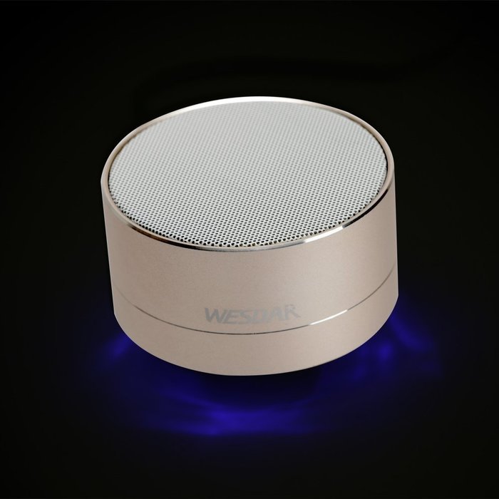 WESDAR Bluetooth Speakers with Lights For iPhone Android Bluetooth 4.0 - 5V 500mah Gray - Weight in 5.6oz, 114S-Gr N30
