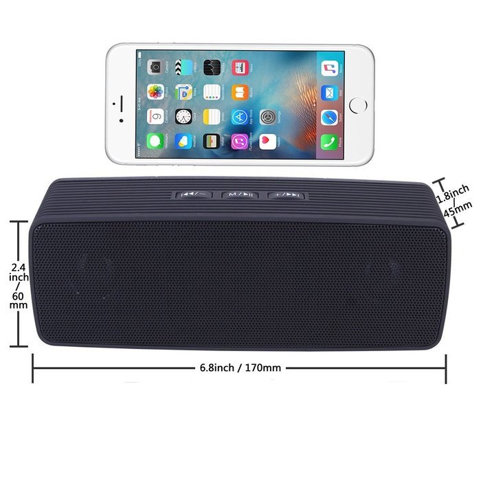 JIATAI M400 Wireless Bluetooth Portable Speaker with Stereo Bass (Black) N3