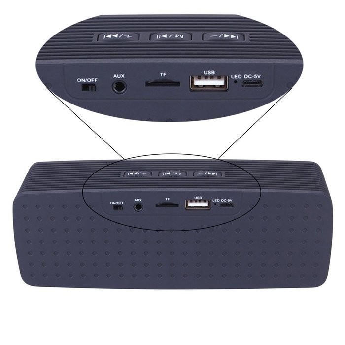 JIATAI M400 Wireless Bluetooth Portable Speaker with Stereo Bass (Black) N4