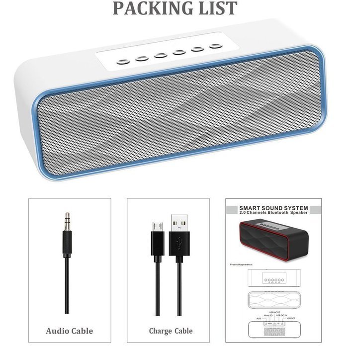 SinoPro Bluetooth Speaker Hi-Fi Portable Wireless Speaker with 10W Acoustic Drivers Dual Subwoofer Built-in Mic... N7