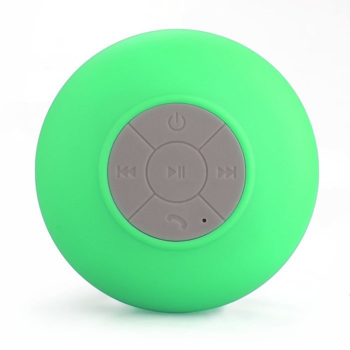 Bluetooth 2.1 Waterproof Shower Speaker, Portable Hand-free Speakerphone with Suction Cup, 6hrs of Playtime, Green N2