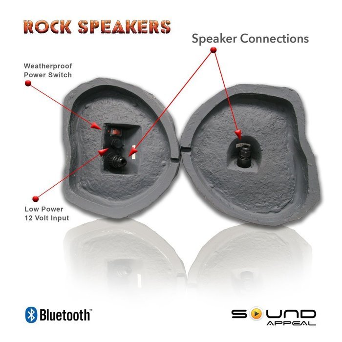 Bluetooth Outdoor Rock Speaker (Grey Slate) - Stereo pair by Sound Appeal N5