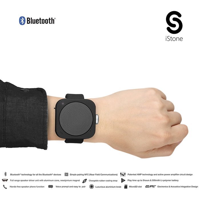 iStone WS2 Portable Wearable Wireless Bluetooth Speaker, NFC Tech，Hands-free Call, Micro SD Card Input, Changeable... N3