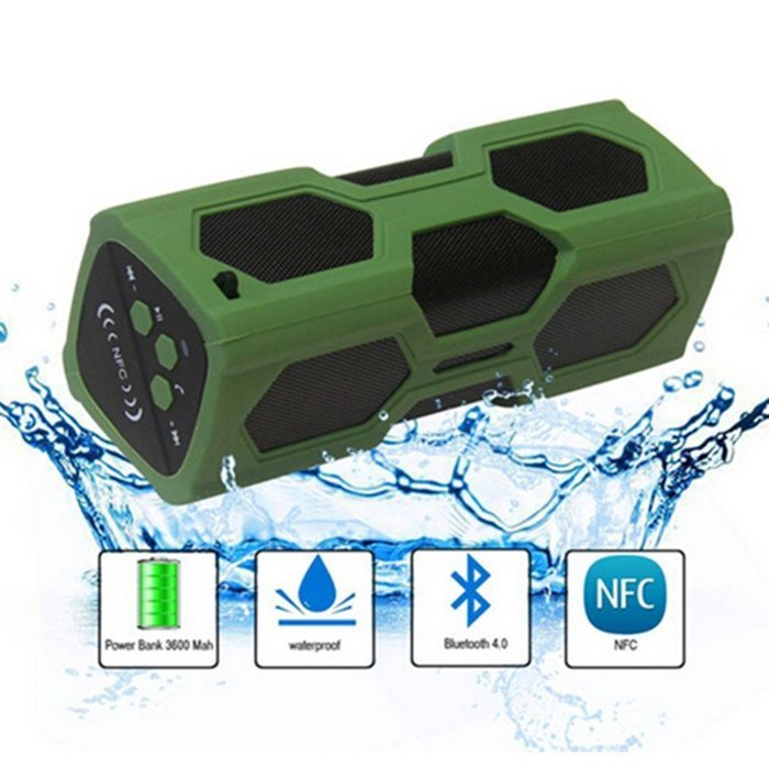 Waterproof Sport Speaker, Portable Wireless Stereo Bluetooth Speaker with 3600mAh Power CSR4.0 IPX56 NFC for Outdoor...