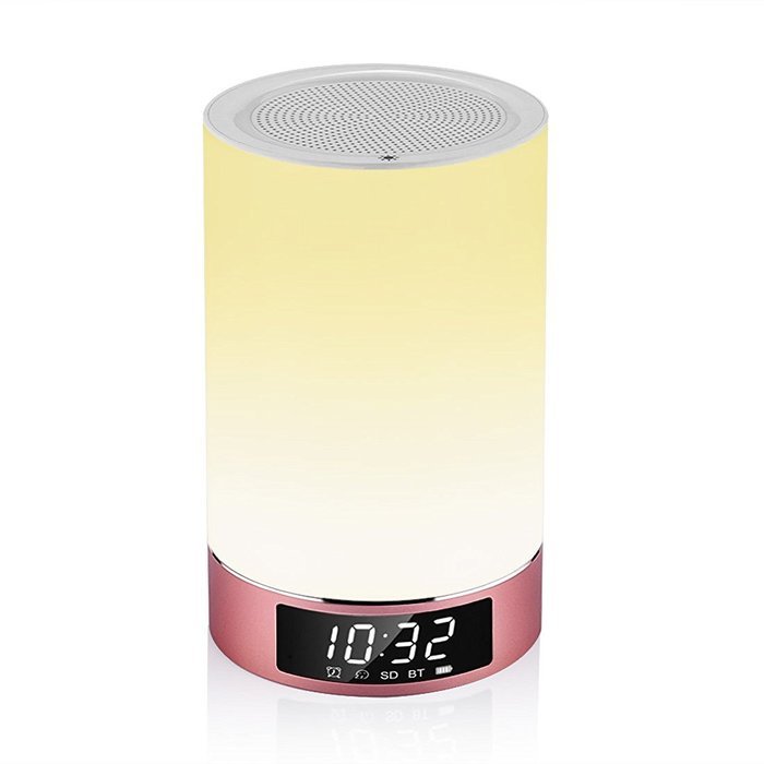LEDMO LED Bluetooth Speakers with Touch Lamp, Music Player, Hands-free, Alarm Clock and Changing Colored LED Lights