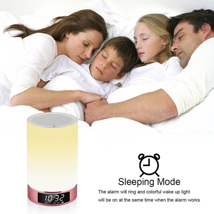 LEDMO LED Bluetooth Speakers with Touch Lamp, Music Player, Hands-free, Alarm Clock and Changing Colored LED Lights N4