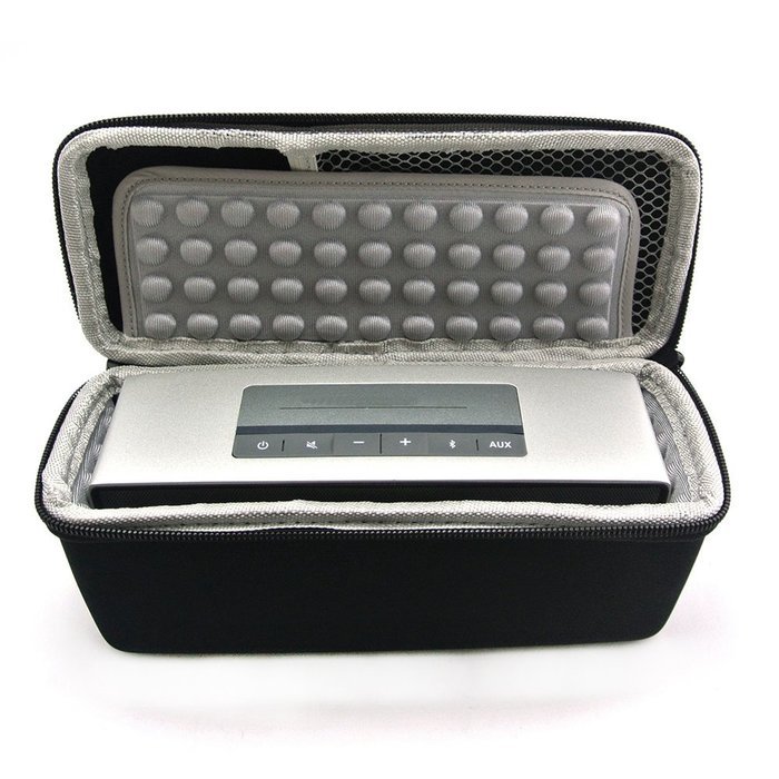 Generic Semi Hard Travel Storage Case for Bose Soundlink Mini Wireless Bluetooth Speaker (Silver Inner Eva Padding) N5