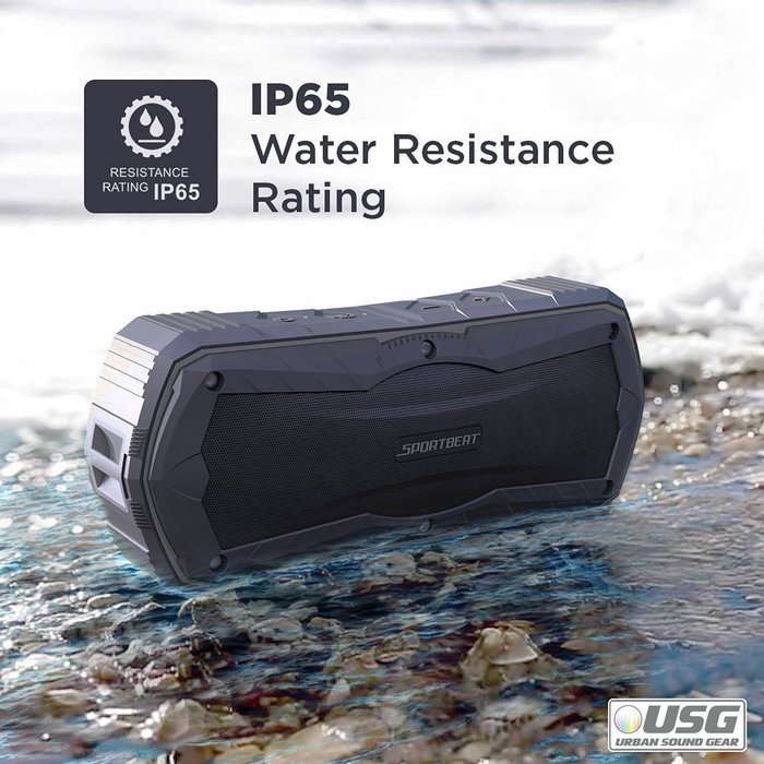 iPhone 7 Wireless Speaker, Black (SportBeat R700) Water Resistant IP65, Rugged Portable Bluetooth Speakers, Plus... N5