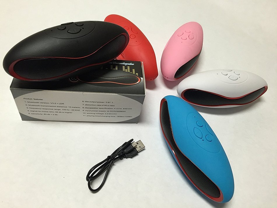 Mini X-6 Rugby Shaped Wireless Bluetooth Portable Speaker (White) N4