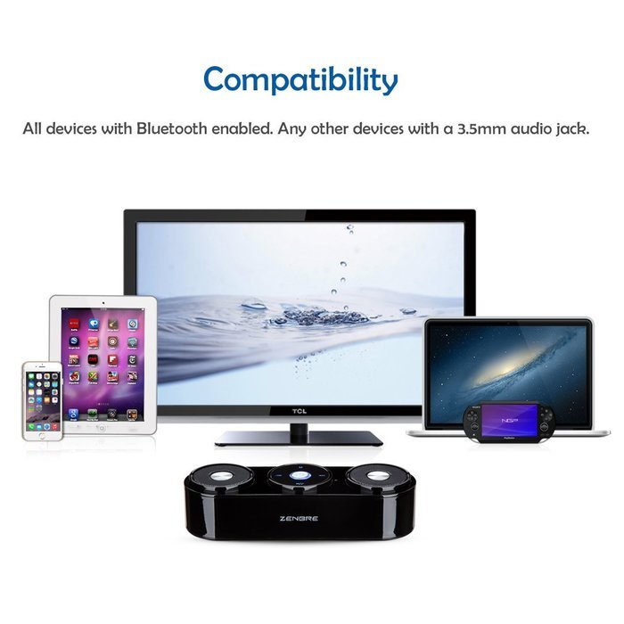 Bluetooth Speakers, ZENBRE Z3 10W Portable Wireless Speakers, Computer Speaker with Enhanced Bass Resonator [Upgraded... N4