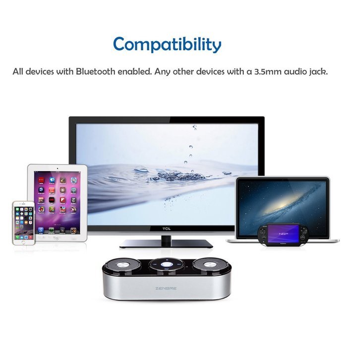 Bluetooth Speakers, ZENBRE Z3 10W Portable Wireless Speakers, Computer Speaker with Enhanced Bass Resonator [Upgraded... N21