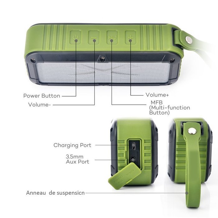 Portable Bluetooth Speaker, GLL Waterproof Shower Wireless Speaker, Shockproof Dustproof Outdoor Bluetooth Speaker... N2