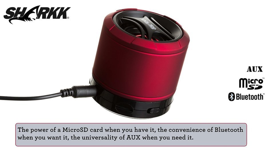 SHARKK&reg; Bluetooth Speakers Mini Ultra Portable Speaker Alloy Steel Rubberized Housing Powerful Sound and Bass... N6
