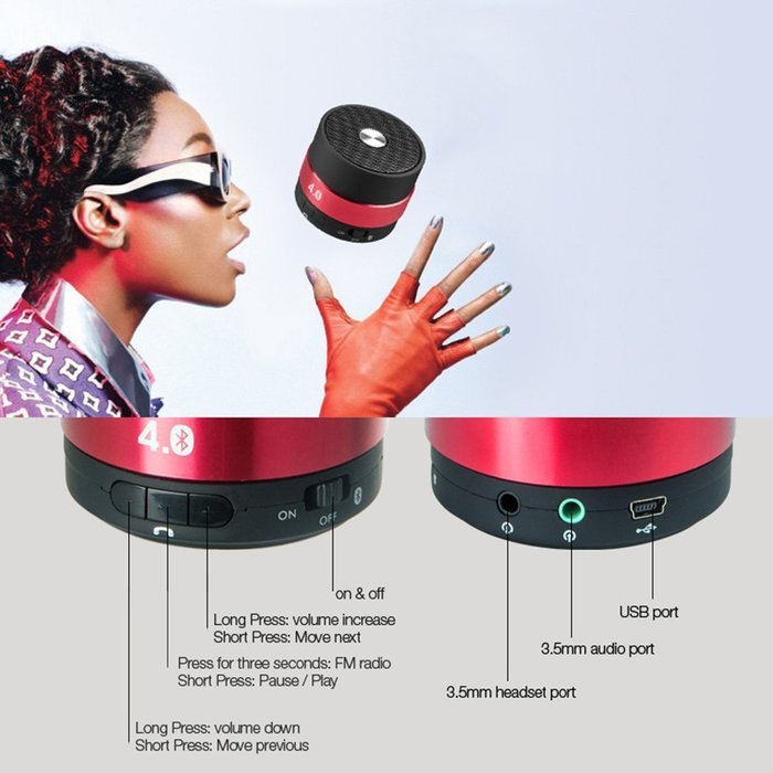 Mini Speaker，Tmalltide Wireless Bluetooth 4.0 Speaker with 12 Hour Playtime,Outstanding Sound Built In Micro SD... N7
