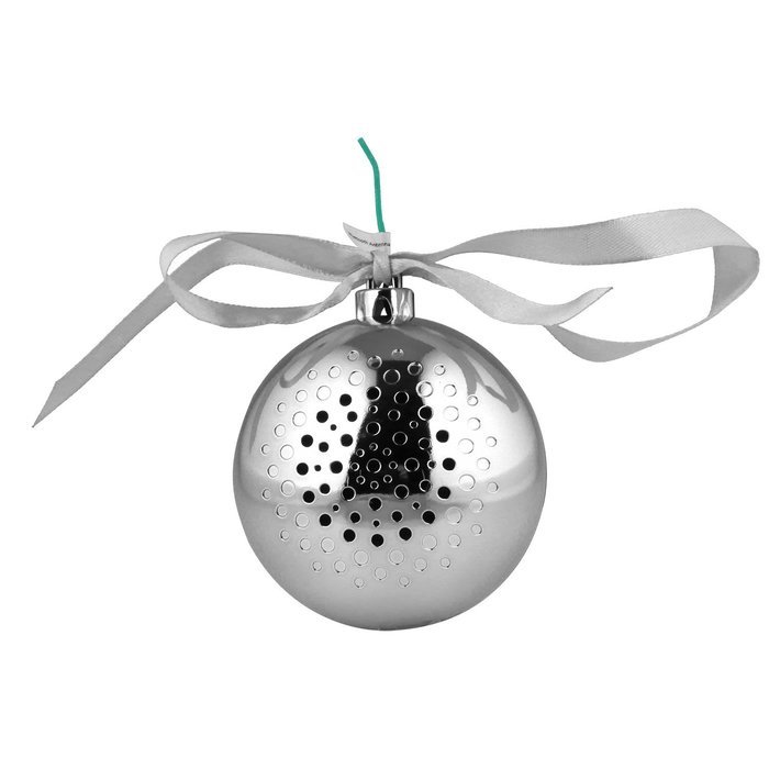 SoundLogic XT Holiday Tunes Wireless Bluetooth Ornament Speaker, Silver