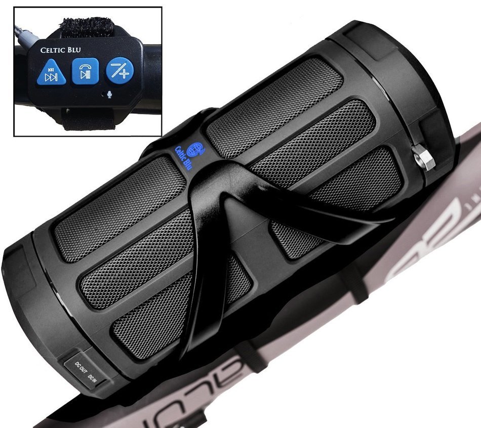 Bluetooth Speaker System by Celtic Blu &ndash; 100ft Range w/ Surround Sound &ndash; Comes w/ Built-In Power Bank, Bike Cage...