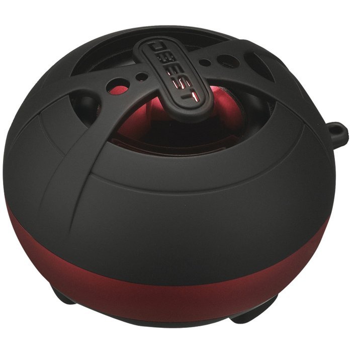 DBEST Rubberized London Solo Bluetooth Rechargeable Mini Speaker - Black/Red (PS4011BT-BRB)
