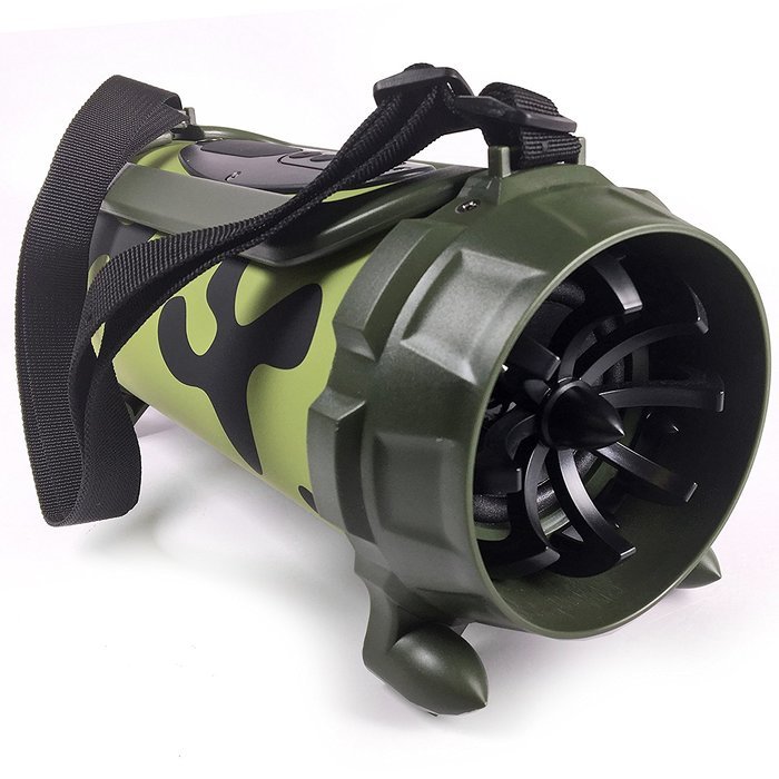 EMB Professional EURO22 Rechargeable Portable Bluetooth Boombox Speaker System w/ AUX/USB/MP3 Player - Green Camouflage N3