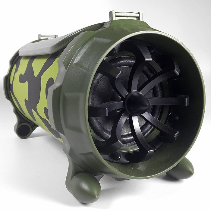 EMB Professional EURO22 Rechargeable Portable Bluetooth Boombox Speaker System w/ AUX/USB/MP3 Player - Green Camouflage N7