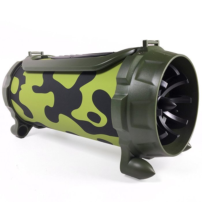 EMB Professional EURO22 Rechargeable Portable Bluetooth Boombox Speaker System w/ AUX/USB/MP3 Player - Green Camouflage N9