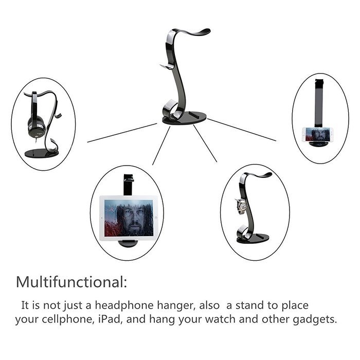 AmoVee Acrylic Headphone Stand - Black N25