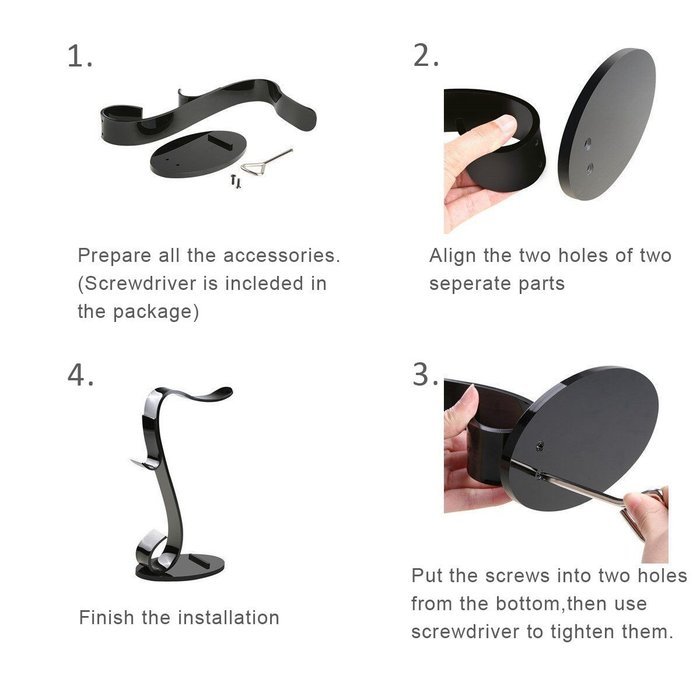 AmoVee Acrylic Headphone Stand - Black N26