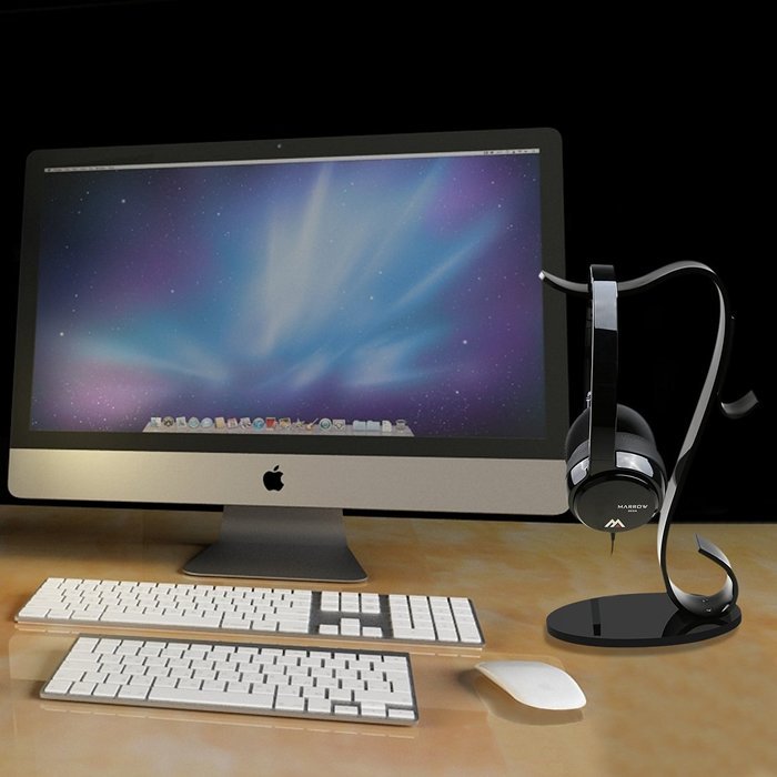 AmoVee Acrylic Headphone Stand - Black N29
