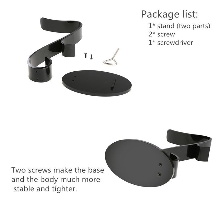 AmoVee Acrylic Headphone Stand - Black N30