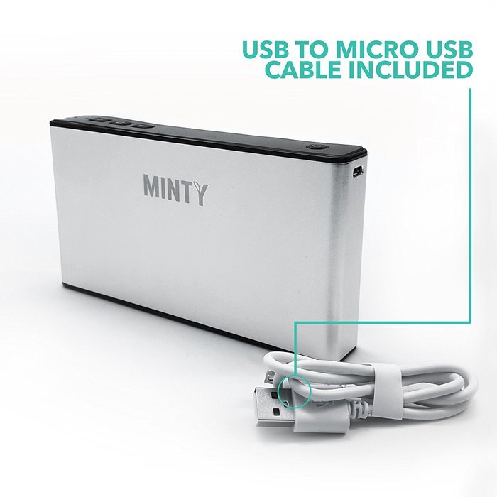 Minty Wireless 2-in-1 Bluetooth Speaker with microphone and 7000 mAh External Battery Pack Power Bank N2