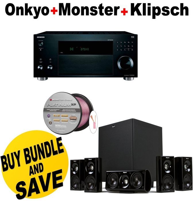Onkyo TX-RZ3100 11.2-Channel A/V Receiver + Polk Audio 5.1 TL1600 Speaker System + Monster - Platinum XP Clear...