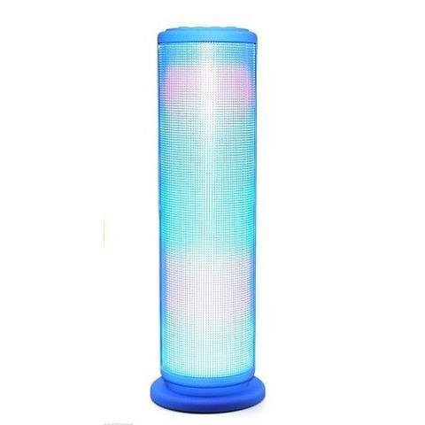 Amazingforless Blue Wireless Bluetooth Portable Rechargeable Speaker with LED Lights & Built-in Mic