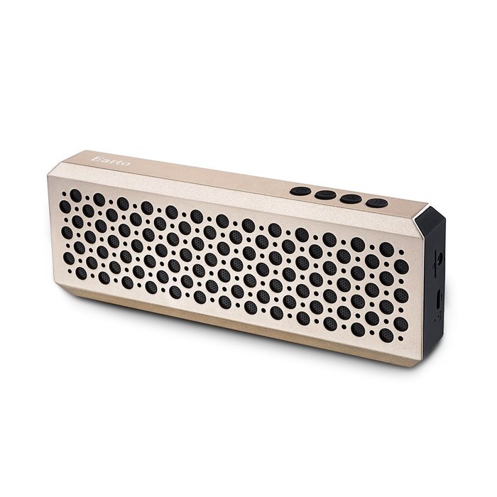 Bluetooth Speaker, Earto Wireless Ultra Slim Metallic Portable Speaker with HD Sound (Gold)