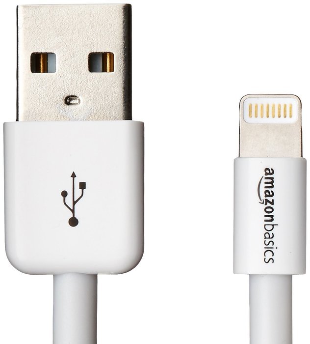 AmazonBasics Apple Certified Lightning to USB Cable - 6 Feet (1.8 Meters) - White N23