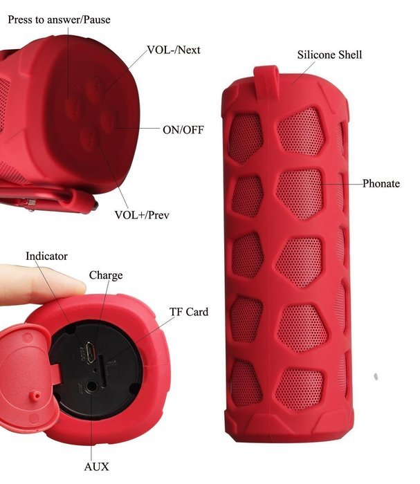 Bluetooth Speaker, Mercase Waterproof Sport Portable Wireless Bluetooth Speaker Stereo Bass with Handfree/TF Card... N5