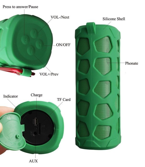 Bluetooth Speaker, Mercase Waterproof Sport Portable Wireless Bluetooth Speaker Stereo Bass with Handfree/TF Card... N12