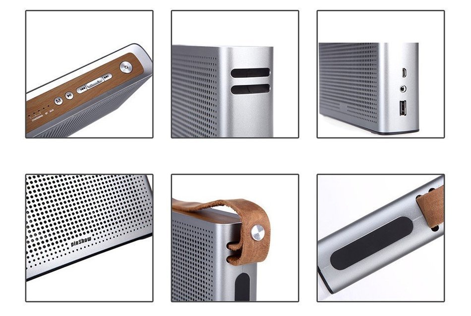 PINSHOW Ultra-portable Bluetooth 4.0 Speaker with Microphone and Aux Function, Hifi Speaker with 10W Enhanced... N13