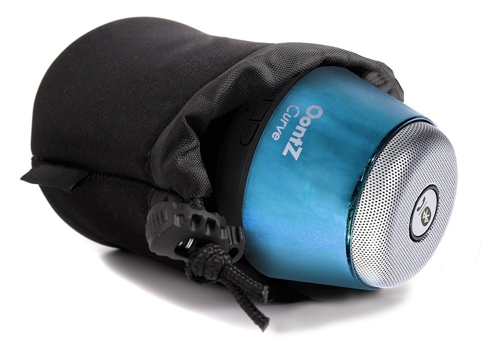 DURAGADGET Jet Black Soft Nylon Small-Sized Protective Pouch For OontZ Curve Super Portable Wireless Bluetooth...