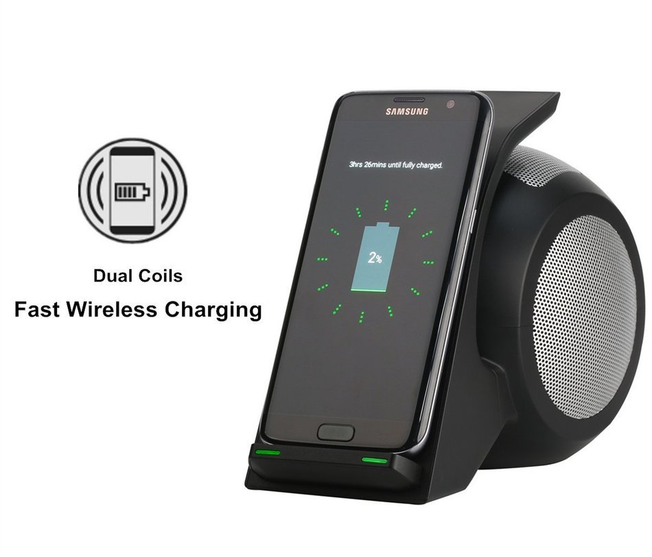Matop Stereo Bluetooth 4.0 NFC Multi-Function Wireless Speaker, Qi Wireless Charger, Magnetic Charger, Build-in... N3