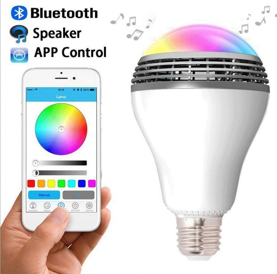 Smart RGB Color Changing Music Ball LED Light E26/E27 Bulb Built-in Bluetooth 4.0 Speaker Remote Controled Via...