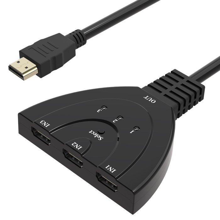 HDMI Splitter, HDMI Switch - Badalink Premium Quality 3 Port HDMI Switcher 3x1 Auto Switch