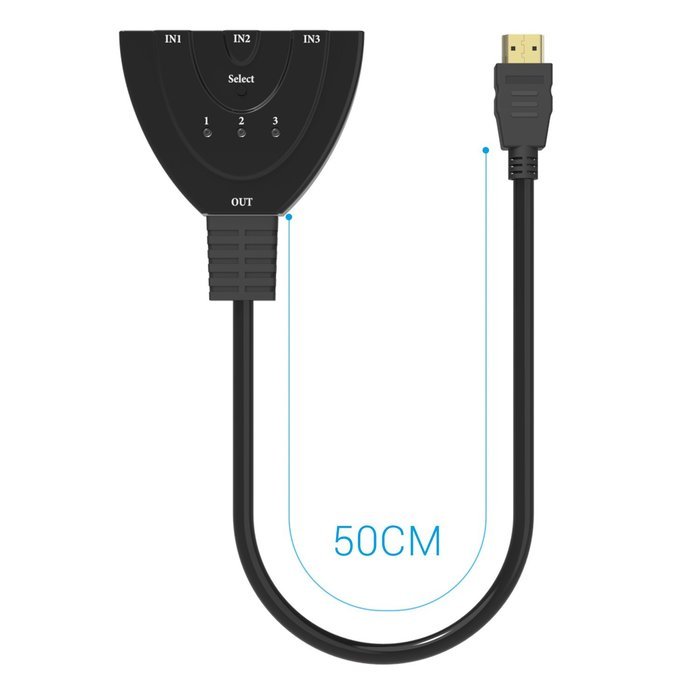 HDMI Splitter, HDMI Switch - Badalink Premium Quality 3 Port HDMI Switcher 3x1 Auto Switch N3