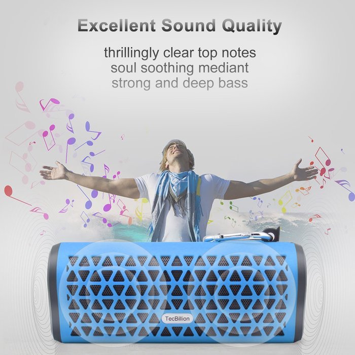 TecBillion Arc-triangle Bluetooth 3.0 Portable Wireless Speaker, with 2 Loudspeaker, Total 6W Output Power with... N18