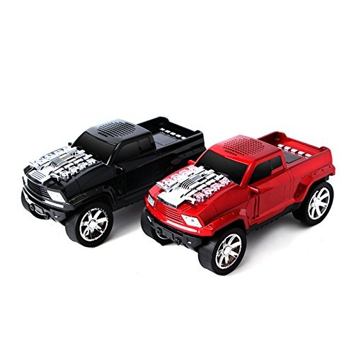 Mini Truck Car Model Bluetooth Speaker Handsfree FM Voice Prompts Mutil-function Loudspeaker Color Red N2