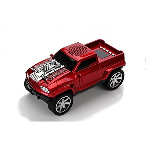 Mini Truck Car Model Bluetooth Speaker Handsfree FM Voice Prompts Mutil-function Loudspeaker Color Red N3