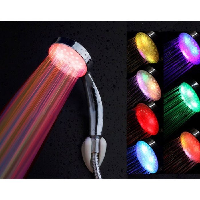 Luxury Shower PartyvGift Pack 7-color LED Hand Shower with 7-setting New Slimline Waterproof Bluetooth Shower...