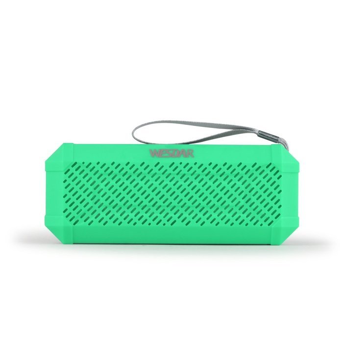 WESDAR Bluetooth 4.0 Speaker with microphone with Mic, 3.5mm Aux, FM Function, Micro SD Card Support Green , K6-G