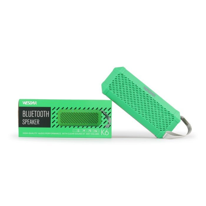 WESDAR Bluetooth 4.0 Speaker with microphone with Mic, 3.5mm Aux, FM Function, Micro SD Card Support Green , K6-G N5