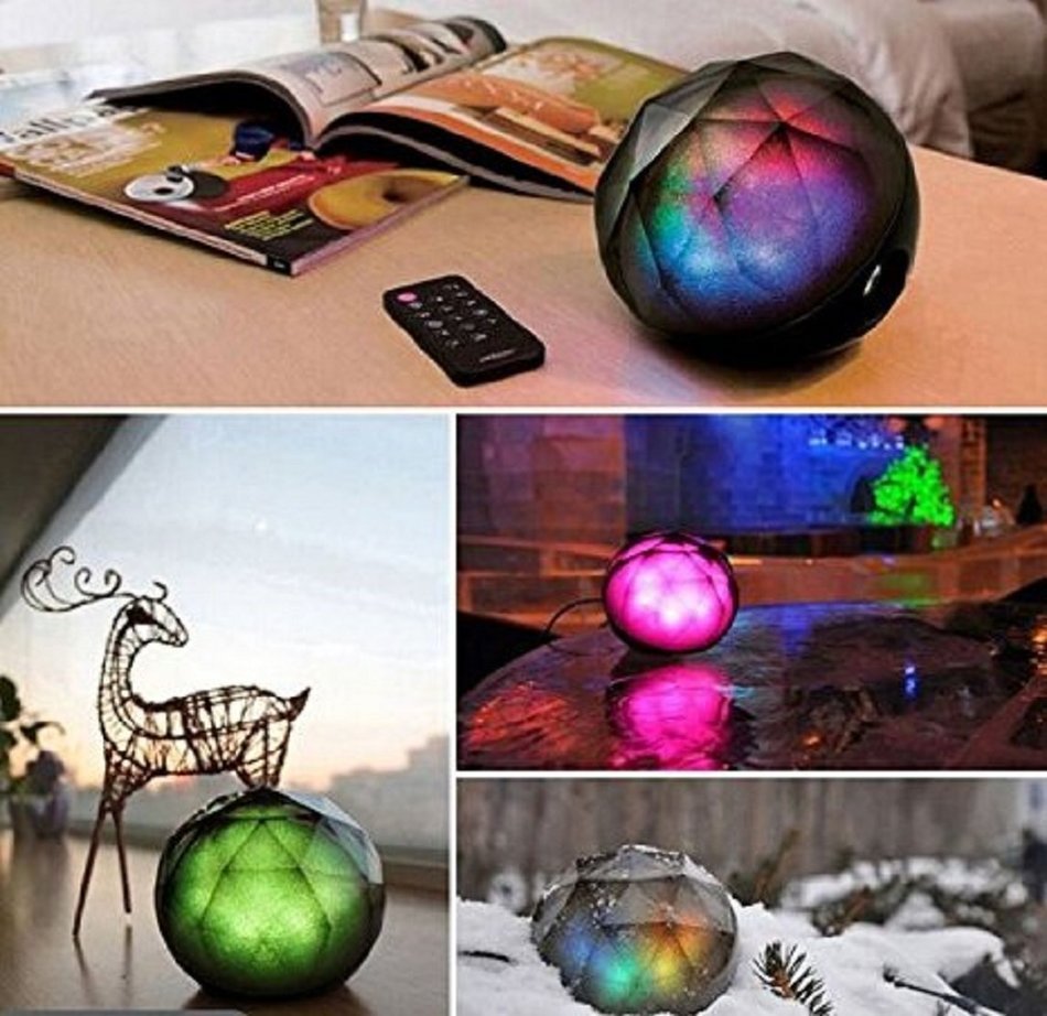 PhoebeTan Portable Magic Crystal Ball Wireless Bluetooth speakers (Black) N4