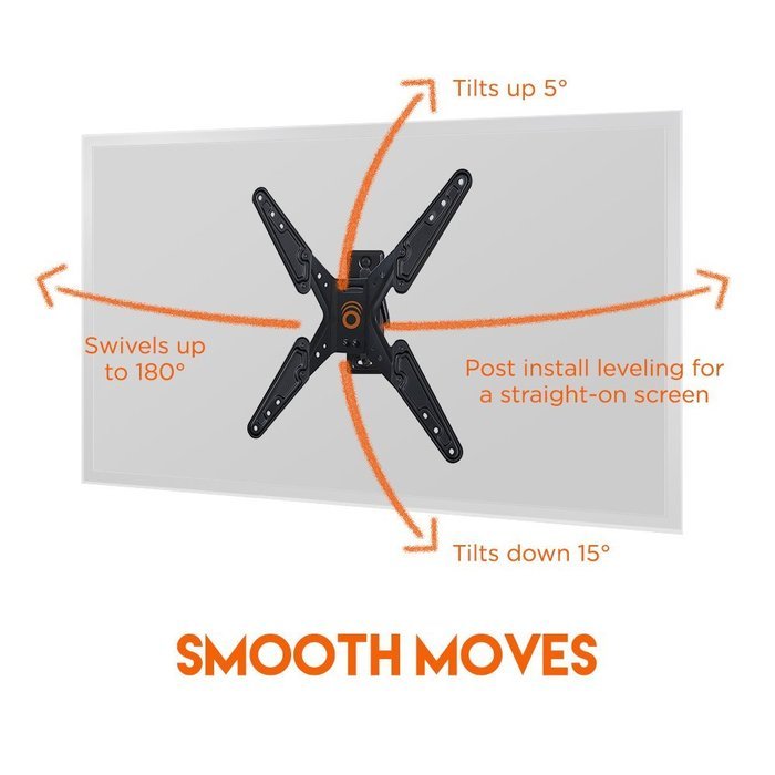 ECHOGEAR Full Motion Articulating TV Wall Mount Bracket for most 26-50in TVs - Features 20" of Extension 15&ordm; of... N5